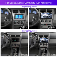 Podofo 9 pouces Android autoradio sans fil Carplay/Android Auto 4 + 64G pour Dodge Avenger 2008-2010 GPS WiFi FM RDS OEM Autoradio