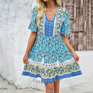 PRETTY STEPS robe de loisirs d'été lavable motif solide impression de vacances Silhouette ample respirant 2 pièces pour étranger - Product Image 4