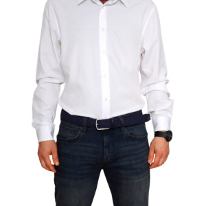 Ceinture extensible tressée pour homme Thames bleu marine - Product Image 5