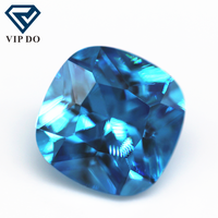 Coussin topaze bleu/bleu aqua de qualité 5A, 3x3-12x12mm, zircone cubique, pierre précieuse en vrac, coussin synthétique, coupe princesse, pierre de zircon CZ
