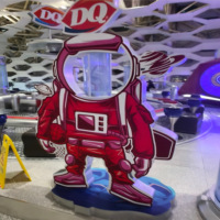 Grand modèle de robot publicitaire lumineux LED 3D étanche avec logo mascotte pour la décoration de centres commerciaux et de gares