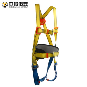 เข็มขัดนิรภัยป้องกันการตกจากที่สูง Zhongyu พร้อมเชือกนิรภัย 15KN ยาว 2 เมตร สีเหลือง พร้อมแผ่นรองรับเอว - Product Image 2