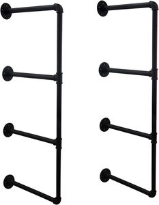 산업용 파이프 선반 홈 스토리지 헝 브래킷, 벽 마운트 블랙 레트로 철 파이프 플로팅 선반 랙 가정 장식에 사용 - Product Image 3