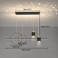 Lámpara de Suspensión Colgante con Proyector de Estrellas 70W 120V-220V Candelabro de Techo con Certificación CE para Comedor