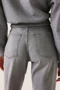 Jean <span class=keywords><strong>gris</strong></span> à taille haute personnalisé <span class=keywords><strong>Mom</strong></span> Ultra Ladies taille haute Denim longueur cheville <span class=keywords><strong>pantalon</strong></span> <span class=keywords><strong>pantalon</strong></span> jean droit taille haute pour femmes - Product Image 4