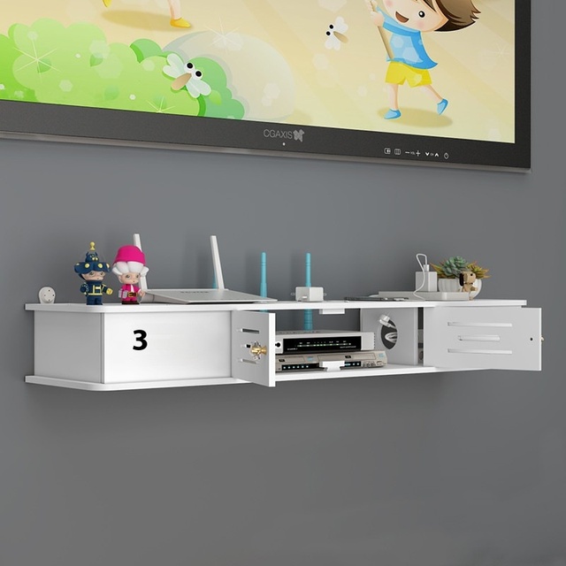 Wall-Mounted Router Storage Box Punch-Free Set-Top Box Rack Network Wifi Shielding Box Corner Mounted