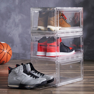 <span class=keywords><strong>Scatola</strong></span> Portascarpe in Plastica Acrilica Impilabile, Organizzatore <span class=keywords><strong>per</strong></span> Sneaker Trasparente con Apertura Frontale Magnetica - Product Image 3