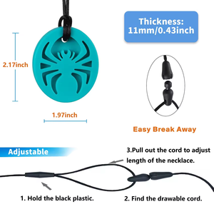 Colgante de silicona Oral Motor Aids Collar de dentición <span class=keywords><strong>para</strong></span> masticadores agresivos con autismo, TDAH, SPD o necesidad especial - Product Image 4