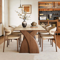 Table à manger rectangulaire en bois massif Atunus Nordic Slate Rock, style farmhouse, avec chaises, pour 4 à 6 personnes, pour usage domestique.