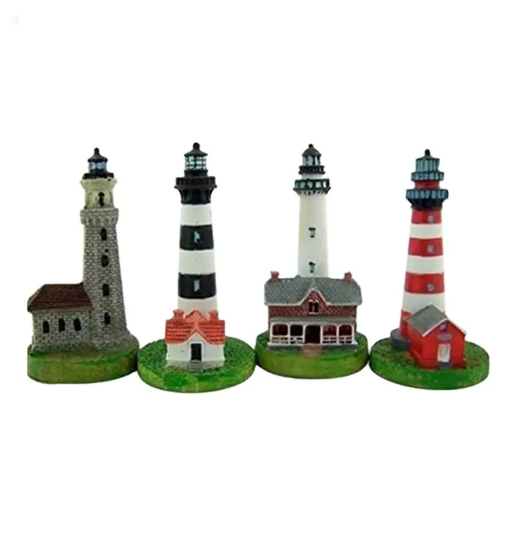 Customized 3d Model Souvenirs Polyresin Building Miniature Statues Resin Lighthouse Figurines For Collection