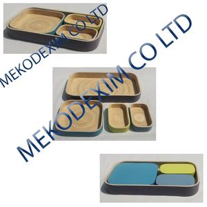 ชุดถาดไม้ไผ่สำหรับเสิร์ฟซูชิที่สวยงามเป็นมิตรต่อสิ่งแวดล้อมงานฝีมือจากเวียดนาม - Product Image 1