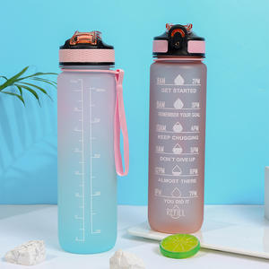 Bouteille de motivation de 1 L (32 oz) avec filtre à paille, sans BPA, en PC écologique, applicable à l'eau bouillante, avec marqueur de temps - Product Image 4