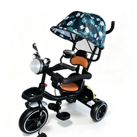 Nouveau tricycle pour bébé avec cadre en acier au carbone, poignée de poussée amovible, siège rotatif, tricycle pliable pour bébé et enfant de 2 à 4 ans