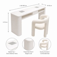 Table de manucure avec collecteur de poussière et ensemble de chaise pour salon de manucure, fournitures pour studio de beauté, directement de l'usine