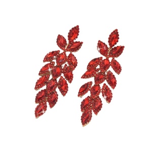 Pendientes Largos Elegantes con Diseño de Hoja Grande y Diamantes, Estilo Europeo Americano, Favoritos de las Celebridades de Internet - Product Image 6