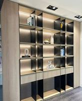 Étagère moderne Armoire Bibliothèques Meubles Design Home Office Room Corner Mdf Étagère à livres en bois Bibliothèque avec bureau d'ordinateur