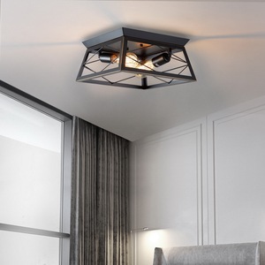 مصابيح سقف داخلية قديمة E26 ثريا مثبتة على تدفق فولاذية مع تصميم صناعي حديث مصباح معلق للمزرعة - Product Image 6