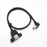 Câble d'extension USB 2.0 mâle coudé à gauche vers USB femelle à montage sur panneau