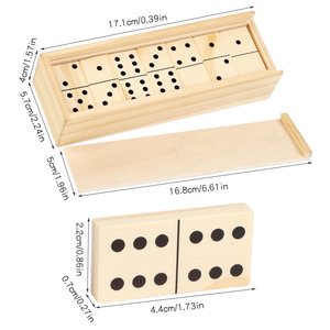 Bloques de madera personalizados para niños, juego de dominó, juegos de mesa clásicos educativos, juguetes para niños y adultos - Product Image 3