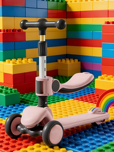 Baby Products <b>Toys</b> PU Scooter 3 Wheels Cool Music Foldable <b>Children's</b> Kick Scooter for Girls Boys 6-8 Years Seat - Product Image 6
