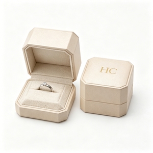 Professional OEM <b>Ring</b> <b>Box</b> Custom Shape Rigid PU Leather Jewelry <b>Gift</b> <b>Box</b> Velvet Insert Debossed Logo Wholesale <b>for</b> Private Label - Product Image 3