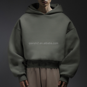 Qianshi baggy unisex sweatsuits nhà sản xuất Heavyweight công nghệ lông cừu trống Tracksuit người đàn ông quá khổ Sweatpants và hoodie Set - Product Image 2