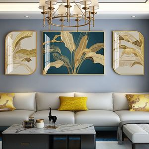 Commercio all'ingrosso della fabbrica moderna cornice soggiorno pittura decorativa <span class=keywords><strong>di</strong></span> lusso <span class=keywords><strong>di</strong></span> lusso <span class=keywords><strong>trittico</strong></span> da parete arte cristallo porcellana pittura - Product Image 2