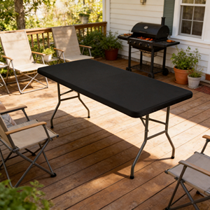 <span class=keywords><strong>Manteles</strong></span> Rectangulares Ajustables <span class=keywords><strong>de</strong></span> 8 Pies, Cubierta Elástica para Mesa Plegable, Reutilizable para Picnic, Camping, <span class=keywords><strong>Fiestas</strong></span> y Eventos al Aire Libre - Product Image 4
