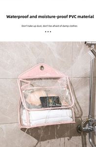 Wholesale <b>Portable</b> PVC Transparent Bathroom <b>Shower</b> Wash Waterproof Wall Hanging Single Tier Clothes Storage Bag Travel-Ready - Product Image 5