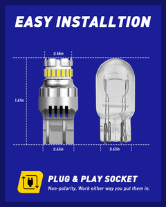   Ampoules LED 7443 améliorées 2024, blanches, 400 % plus brillantes, remplacement de l'éclairage 7440 7444 7441 pour feux arrière, feux de recul, feux de jour, feux de stationnement, 2 pièces - Product Image 6