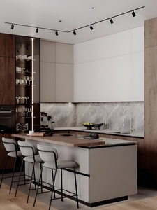 Venta al por mayor gabinetes de cocina modernos personalizados gabinetes de cocina modulares de madera montados en la pared para Villa buen precio - Product Image 5