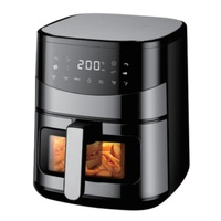 Freidora de Aire Inteligente de Acero Inoxidable de 6L, Fácil de Limpiar, con Ventana Visible, Multifuncional, Sin Aceite, Saludable para el Hogar
