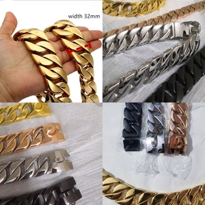 Collare per Cani Personalizzato con Logo, Catena Cubana Grande in Acciaio Inox 316L da 32mm, Elegante e Lussuoso con Sgancio Rapido - Product Image 5