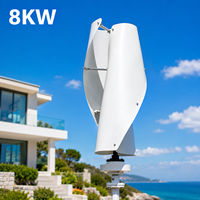 Éolienne verticale spirale compacte de 8 kW pour petits jardins, cours et aménagements paysagers décoratifs