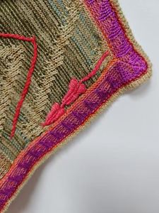 OEM colourful machine knotred with geometric embroidery <b>poncho</b> - Product Image 5