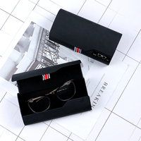 Boîte à lunettes rigide magnétique personnalisée avec logo, style rabattable, en cuir PU, pour emballage de lunettes de marque, vente en gros