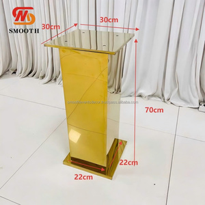 SMOOTH High Quality Wedding Golden <b>Table</b> Centerpieces <b>Tall</b> Metal Flower Stand Stainless Steel Flower Stand For Party Decor - Product Image 2