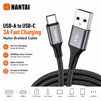 Câble USB-A vers USB-C 3A haute vitesse, coque en alliage robuste, nylon anti-emmêlement, type-C durable, synchronisation et charge USB-A 60W 6,6 pieds