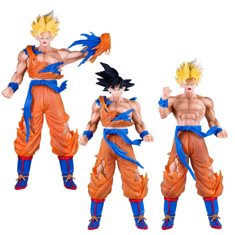 ของเล่นฟิกเกอร์อนิเมะ33.5ซม.,โมเดลมังกรของสะสม DBZ Son Goku หุ่นผมสีเหลืองดำตุ๊กตาฟิกเกอร์แอคชั่นของขวัญ