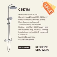 Colonne de douche murale en acier inoxydable de haute qualité pour appartement avec mitigeur