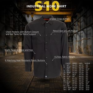 Chemise de travail à manches longues pour homme personnalisée S10, haut uniforme anti-salissures - Product Image 3