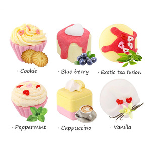 Bombes de bain effervescentes OEM en forme de gâteau, au sel de soude naturel, pour enfants, créatives, marque privée, style CUT, transfert thermique - Product Image 4