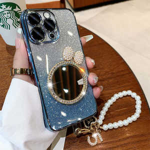 Nouvelle mode filles <span class=keywords><strong>coque</strong></span> de téléphone pour <span class=keywords><strong>iPhone</strong></span> <span class=keywords><strong>13</strong></span> 14 15 pro max <span class=keywords><strong>avec</strong></span> film d'objectif miroir créatif transparent protection brillance bling shell - Product Image 4