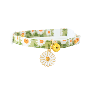 <span class=keywords><strong>Collar</strong></span> de perro mascota gato de flor pequeña diseño de estampado de dibujos animados lindo decoración de campana de cuello suave 16 colores poliéster separable para - Product Image 1