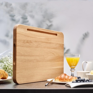 Planche à découper en <span class=keywords><strong>bois</strong></span> d'acacia avec porte-<span class=keywords><strong>tablette</strong></span> Planche à découper pour légumes avec rainure pour jus Assiette de service en <span class=keywords><strong>bois</strong></span> massif pour les petits déjeuners - Product Image 2