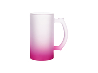 PYD Life vente en gros été 16oz 480ml givré sublimation dégradé couleur personnalisé verre bière chope avec poignée