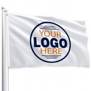 Drapeaux et bannières promotionnels personnalisés avec logo blanc en tissu de qualité supérieure, vente en gros d'usine - Product Image 3