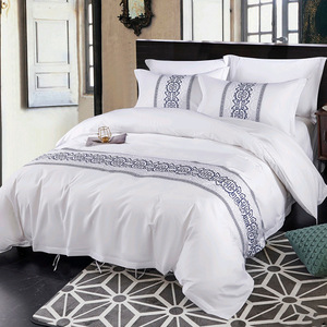 Juego de sábanas de algodón de lujo Eastwest 400-600 hilos, ropa de cama de estilo occidental con borde, juego de ropa de cama de Hotel de 5 estrellas - Product Image 5