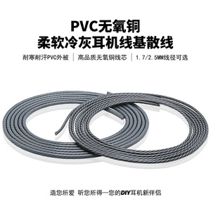 สายเคเบิลซ่อมหูฟัง PVC ทองแดงปลอดออกซิเจน ขนาด 2.5 1.7 มม. สีเทาเย็น 18 แกน แบบอ่อน สำหรับงาน DIY - Product Image 5