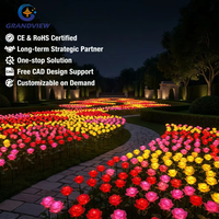 Lampes solaires décoratives en forme de roses artificielles pour extérieur, IP44, pour jardin, cour, paysage, mariage, Noël